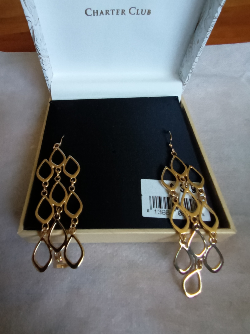 CHARTER CLUB CHANDELIER EARRINGS BOXED